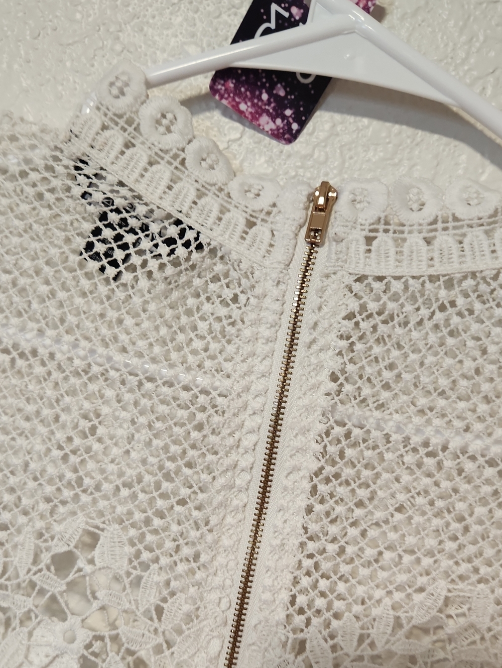 406.Project RUNWAY  Lace Crochet Peasant Blouse - Picture 6 of 6